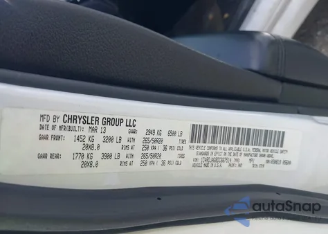 2013 Dodge Durango Sxt из США, поврежденный, VIN 1C4RDJAG8DC667514